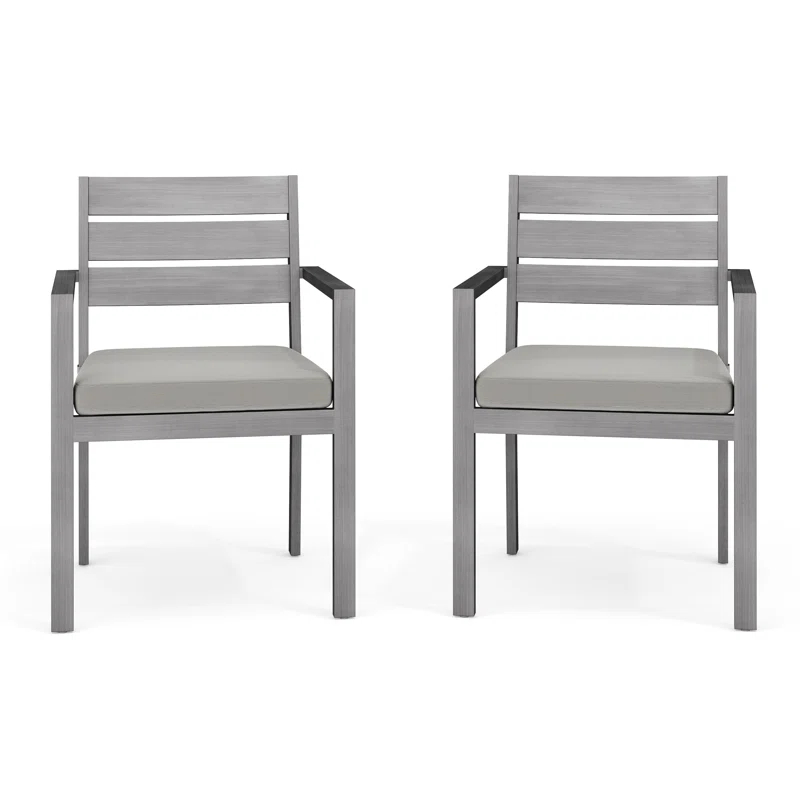 Martha Stewart Martha Stewart Bedford All-Weather Stacking Patio Dining Armchairs With Seat Cushions (Set of 2)