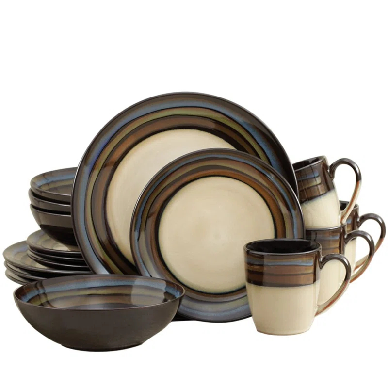 Pfaltzgraff Pfaltzgraff Galaxy Blue 16-Piece Stoneware Dinnerware Set, Service for 4