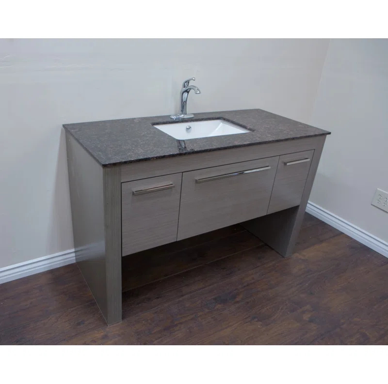 Bellaterra Home 55.3'' Single Bathroom Vanity with Marble Top