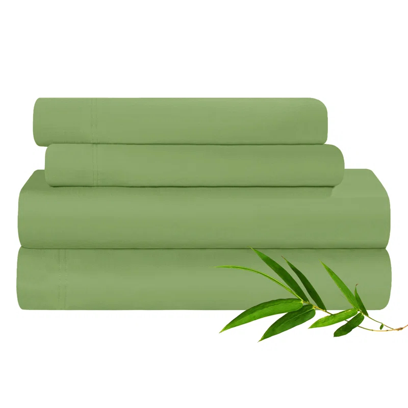 Superior Superior 300 Thread Count Rayon From Bamboo Solid Deep Pocket Bed Sheet Set
