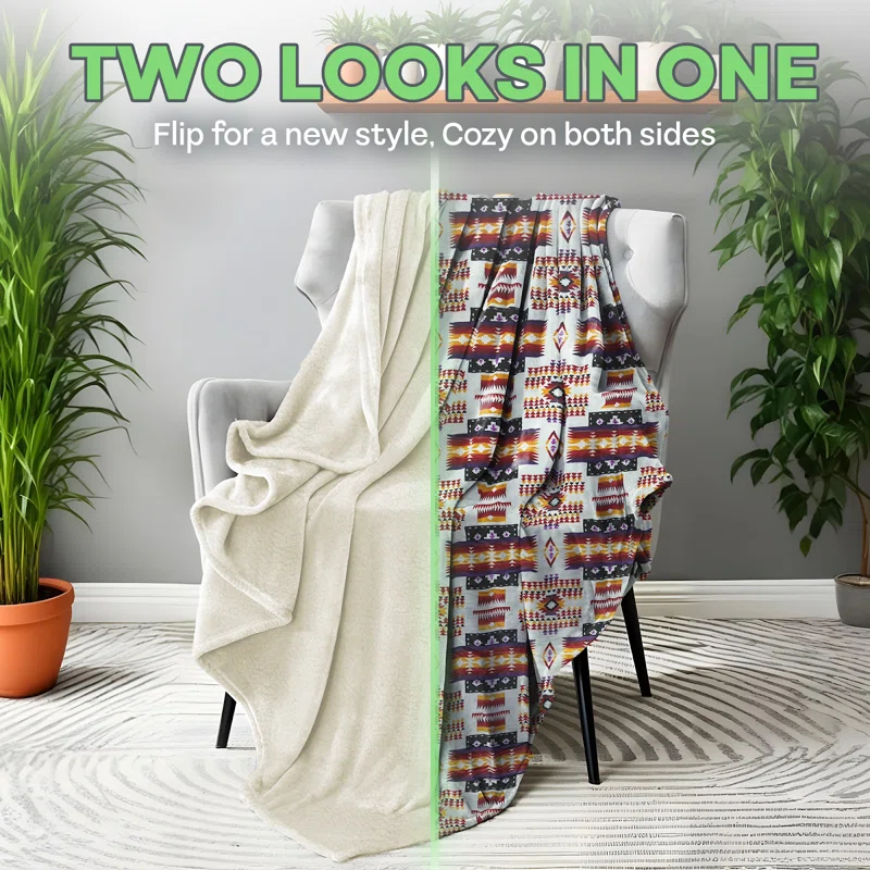 WW Sheets Luxuriously Cozy, Super Warm & Soft Aztec Bed Blanket, Southwestern Style Throw Blanket