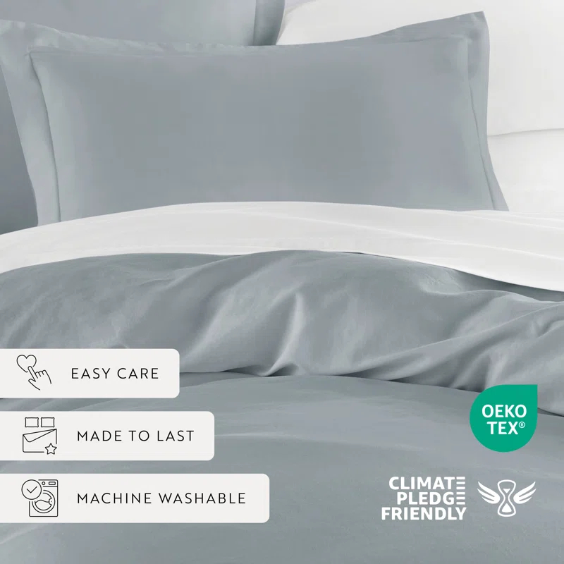 Becky Cameron Vintage Washed Long-Staple Sateen Cotton Duvet Cover Set