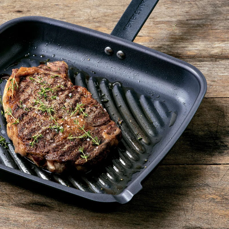Merten & Storck Pre-Seasoned Carbon Steel Square Grill Pan