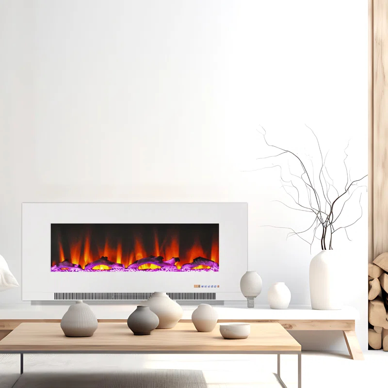 Cambridge Cambridge Wall Mount Electric Fireplace Heater with Remote Control for Indoor Use in Living Room, Bedroom, Home Office