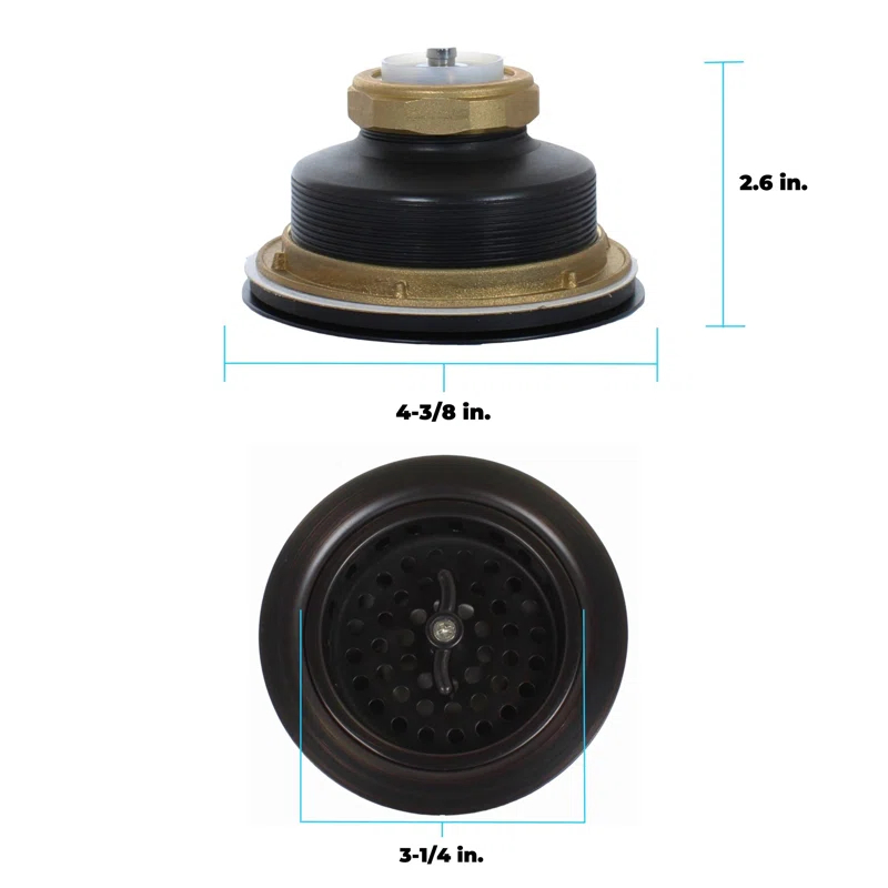 Mr. Scrappy 21-DSB-ORB Kitchen Sink Drain Assembly with Twist Lock Basket Strainer