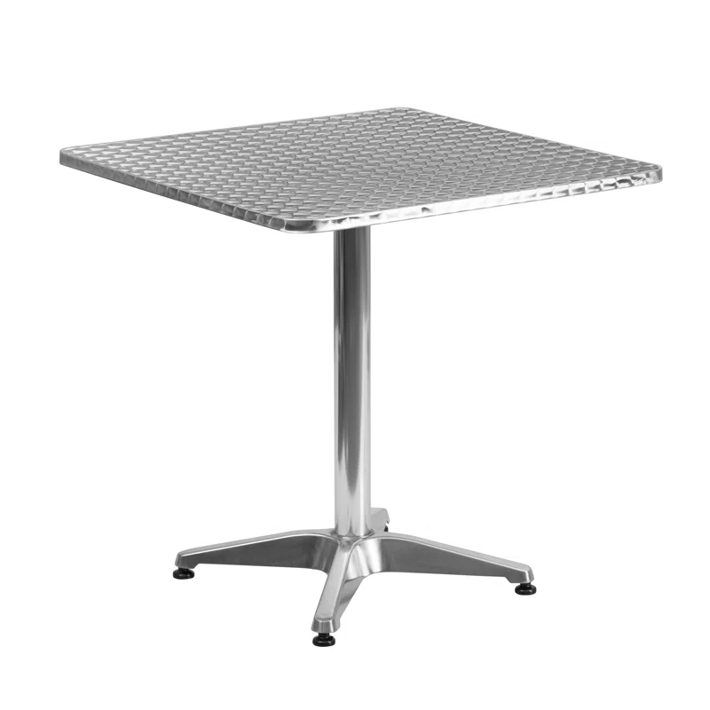 Flash Furniture 27.5'' Square Aluminum Indoor-Outdoor Table Set with 4 Rattan Chairs