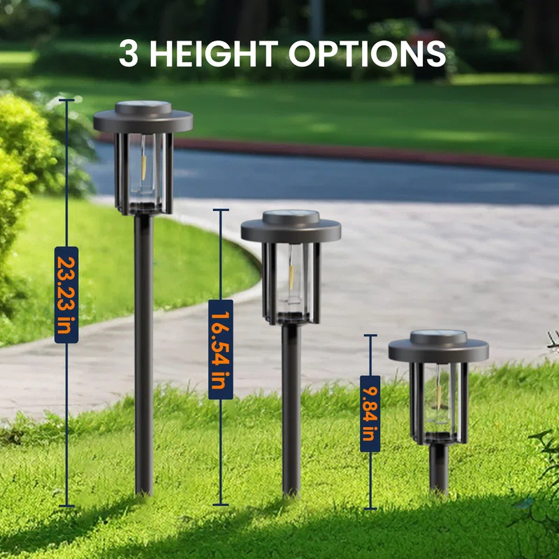 gigalumi 8 Pack Solar Pathway Lights for Garden and Walkway, IP65 Waterproof Outdoor Landscape Lighting, Warm White Solar Powered Decor