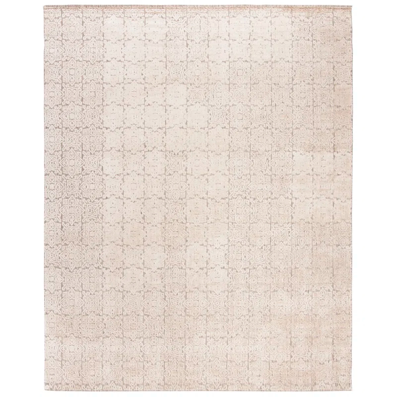 Gracie Oaks Loany Hand Loomed Viscose Geometric Rug