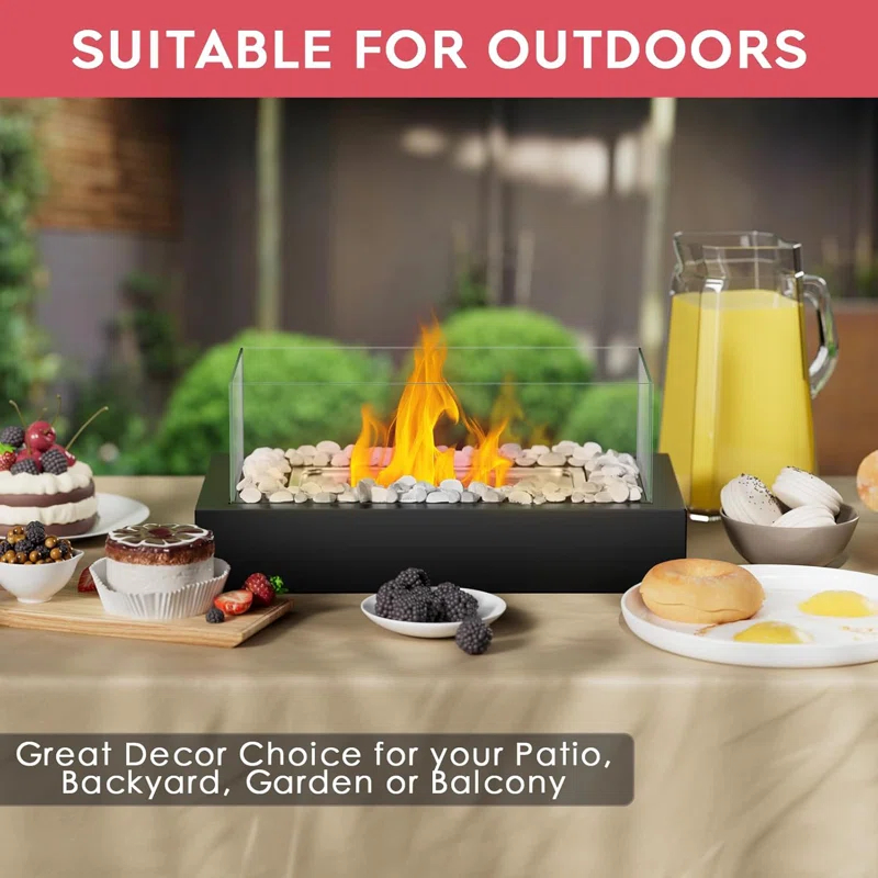 Tabletop Fire Pit, Portable Smores Maker Kit Indoor/Outdoor Mini Small Fireplace Tabl