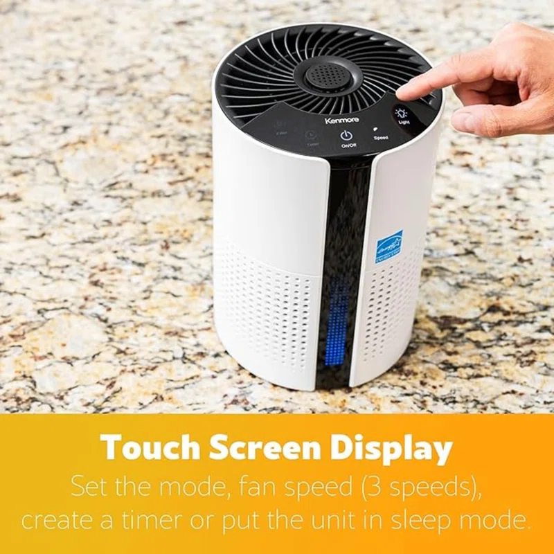 Invenitiah Kenmore PM1010 Air Purifiers For Bedroom Up To 348 Sq.Foot With H13 True HEPA Filter, Child Lock, Sleep Mode And Ambient Light For Small Rooms