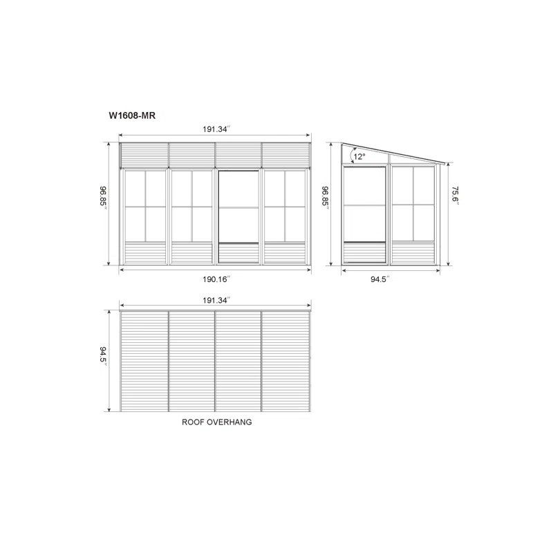 Gazebo Penguin Florence Wall-Mounted Solarium with Metal Roof