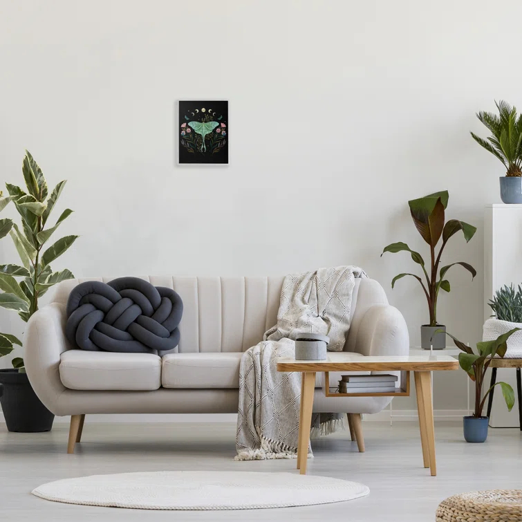 Stupell Industries Luna Moth with Florals Framed Giclee Art by Episodic Drawings