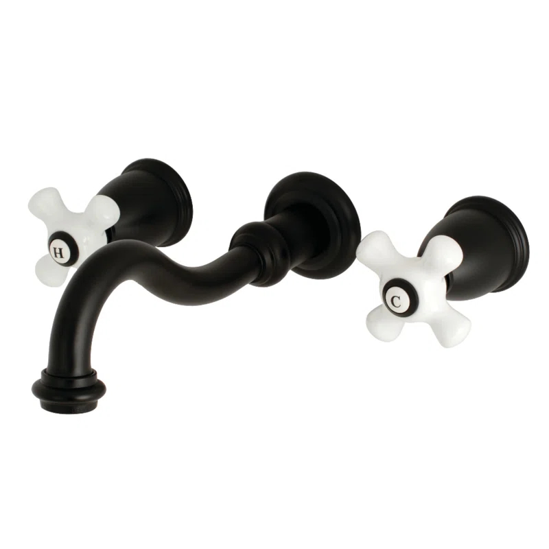 Kingston Brass Vintage Two-Handle 3-Hole Wall Mount Bathroom Faucet