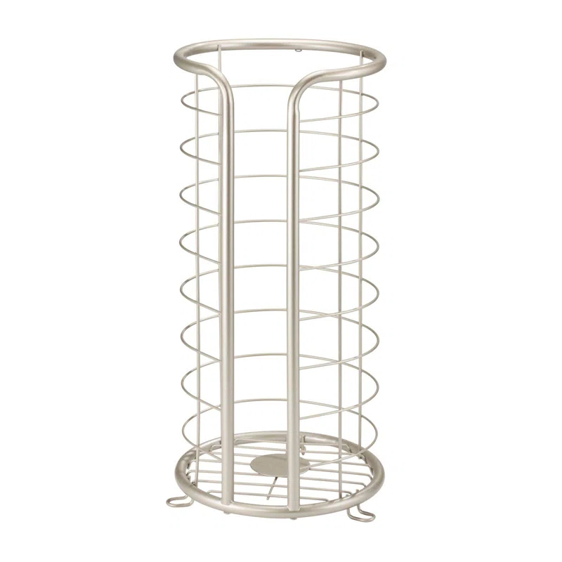 mDesign Metal Toilet Paper Holder Stand, Freestanding 3 Roll Reserve