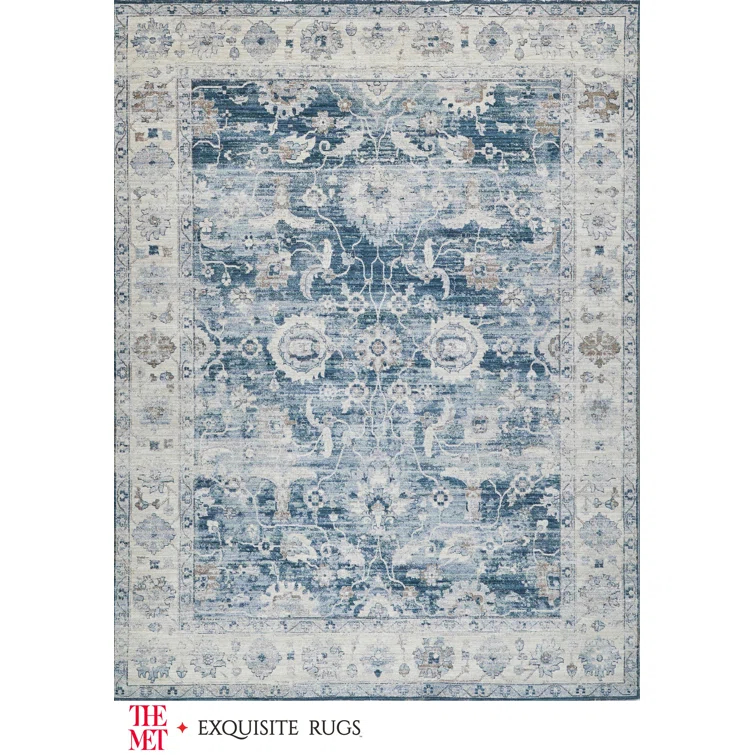 EXQUISITE RUGS The Met x Exquisite Rugs Vintage Looms Blue/Beige Area Rug