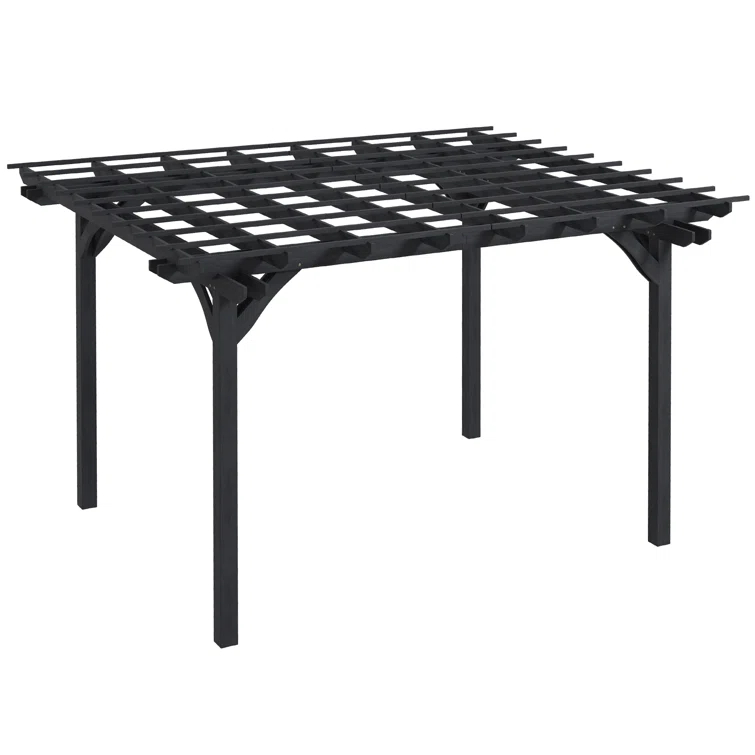 Outsunny 12 Ft. W x 10 Ft. D Solid Wood Pergola