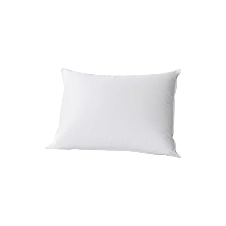 Queen White Down Pillow with Organic Cotton Shell