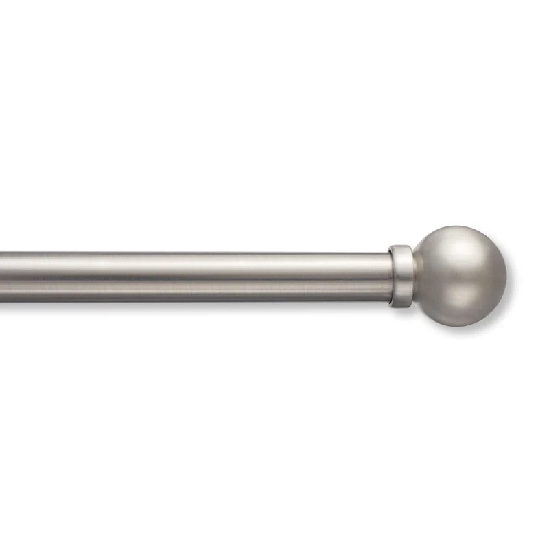 MODE Mode Premium Collection 1 Diameter Curtain Rod Set with Modern Ball Finials and Steel Wall Mounted Adjustable Rod
