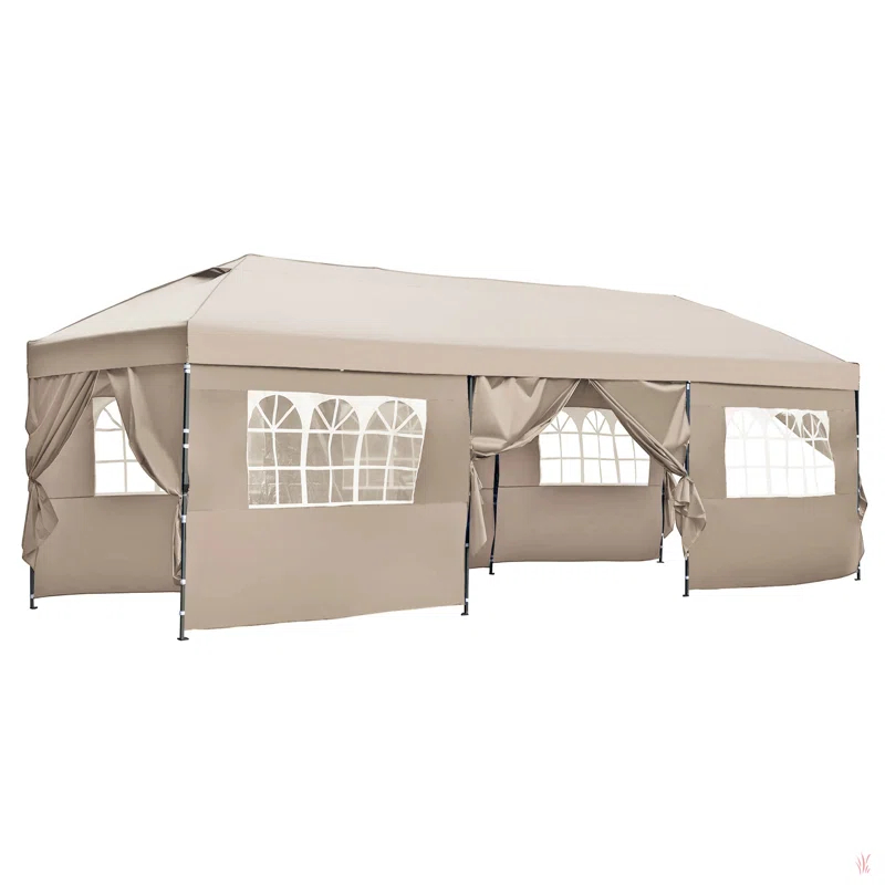 GROUPES 10X30 Pop Up Canopy With Sidewalls, Heavy Duty Outdoor Party Tent With Wheeled Bag, For Patio,Wedding, Backyard