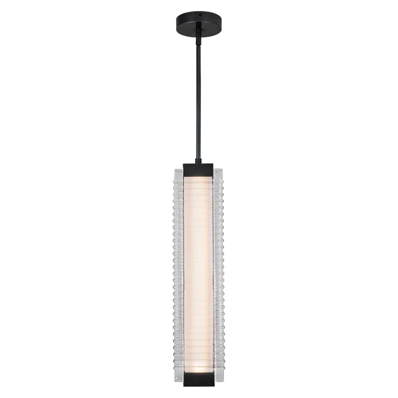 Alai Ribbed Glass LED Pendant