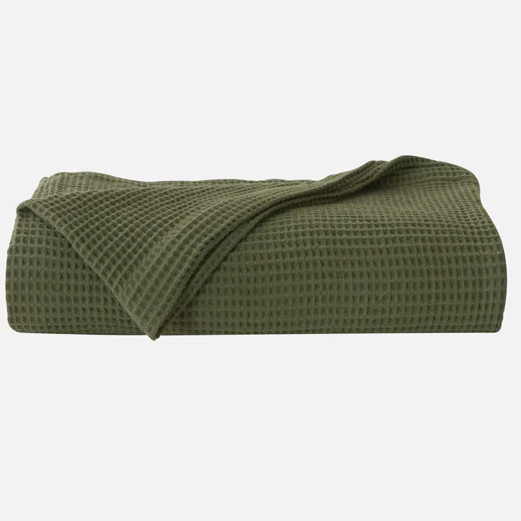 Solid Cotton Waffle Weave Blanket