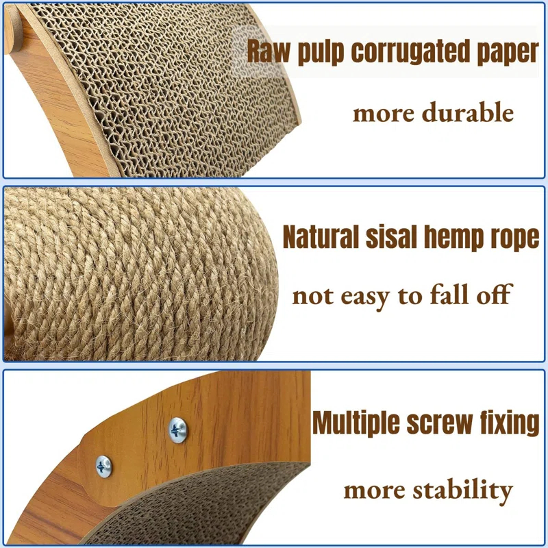 Rabbit Scratch Toy, Natural Sisal Rabbit Scratching Ball With Cardboard Pad 2-In-1 Bunny Claw Scratcher Interactive Toys Nail Scratching Post For Indoor Pets Kittens Ferrets Small Animals