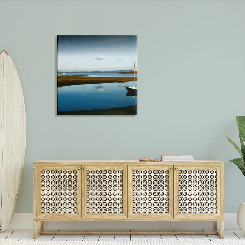 Stupell Industries " Dreamy Boat Floating Cloud Reflection Grassy Shore " by Noah Bay