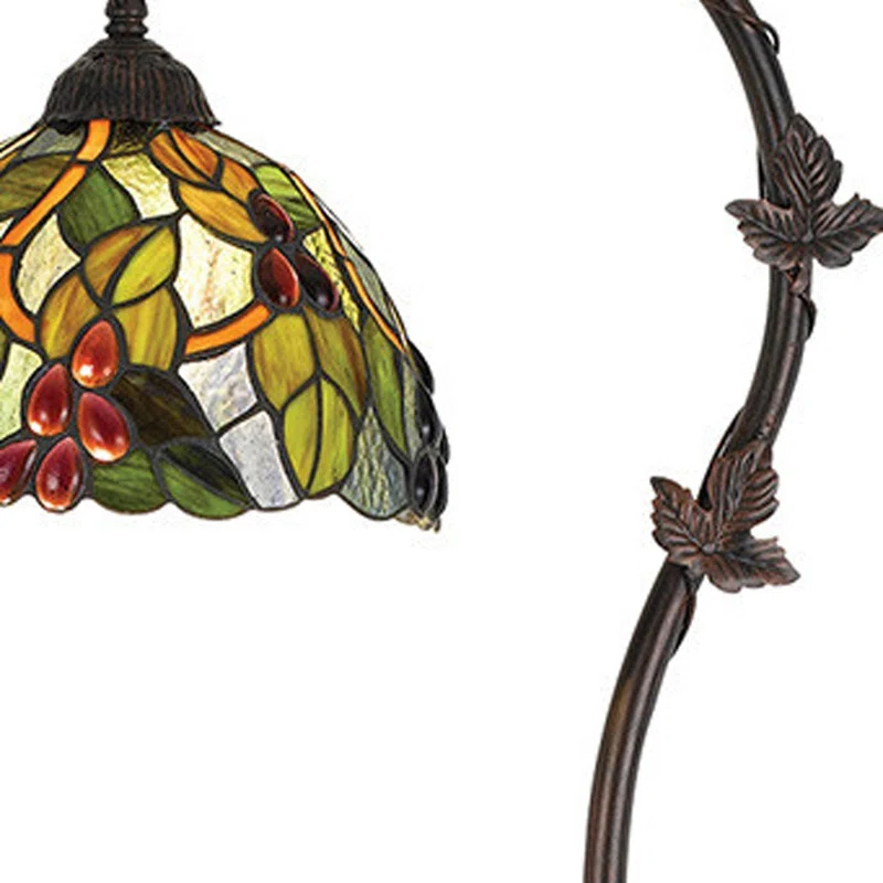 Bloomsbury Market 61" Bronze Traditional Shaped Floor Lamp With Green Yellow Dome Shade