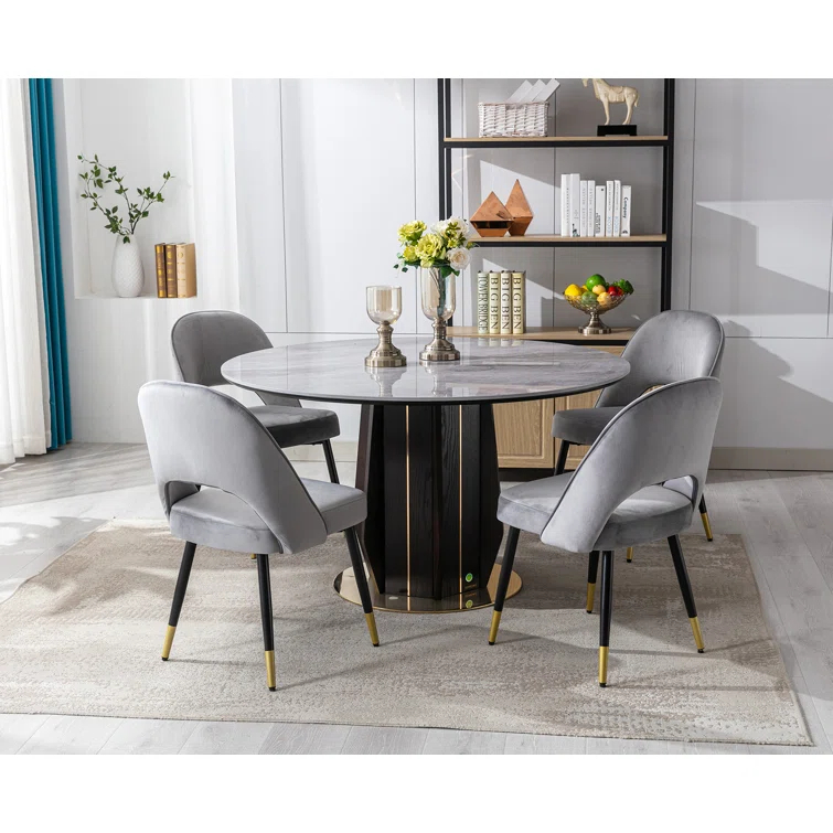 Mercer41 Volena 19.1'' H Velvet Upholstered Side Chair (Set of 2)