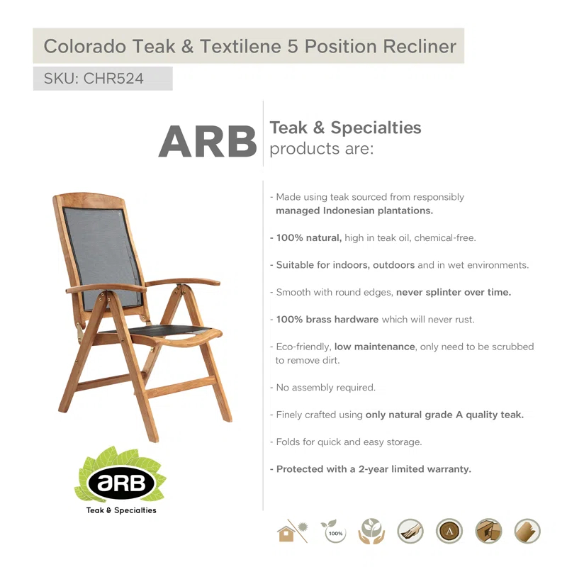 ARB Teak & Specialties Southwood Beach Chair