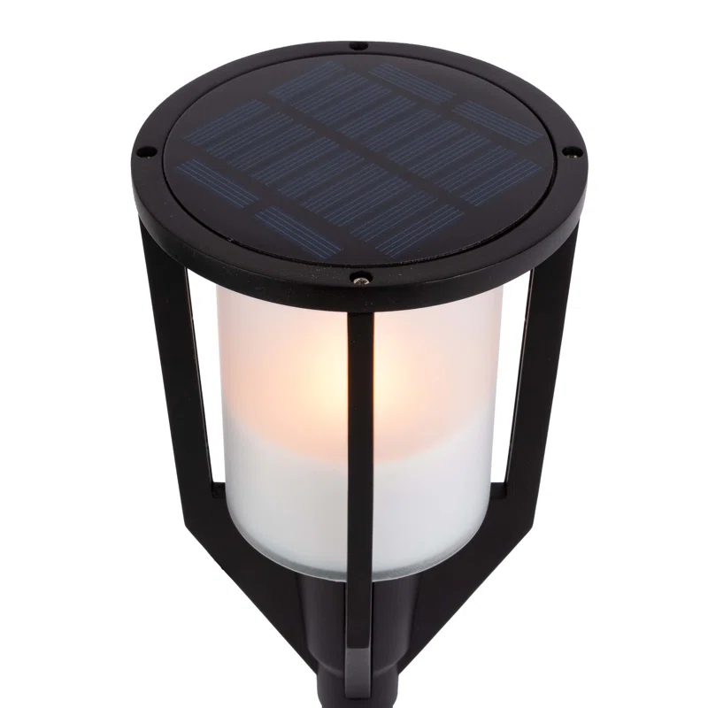 Everlasting Glow 38 In H Black Solarillumaflame Yard Stake Torch Lantern