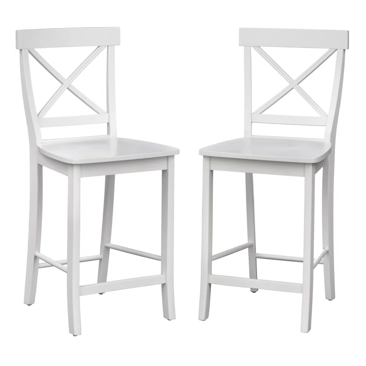 Gracie Oaks Winsley Counter Stool with Solid Wood Frame (Set of 2)