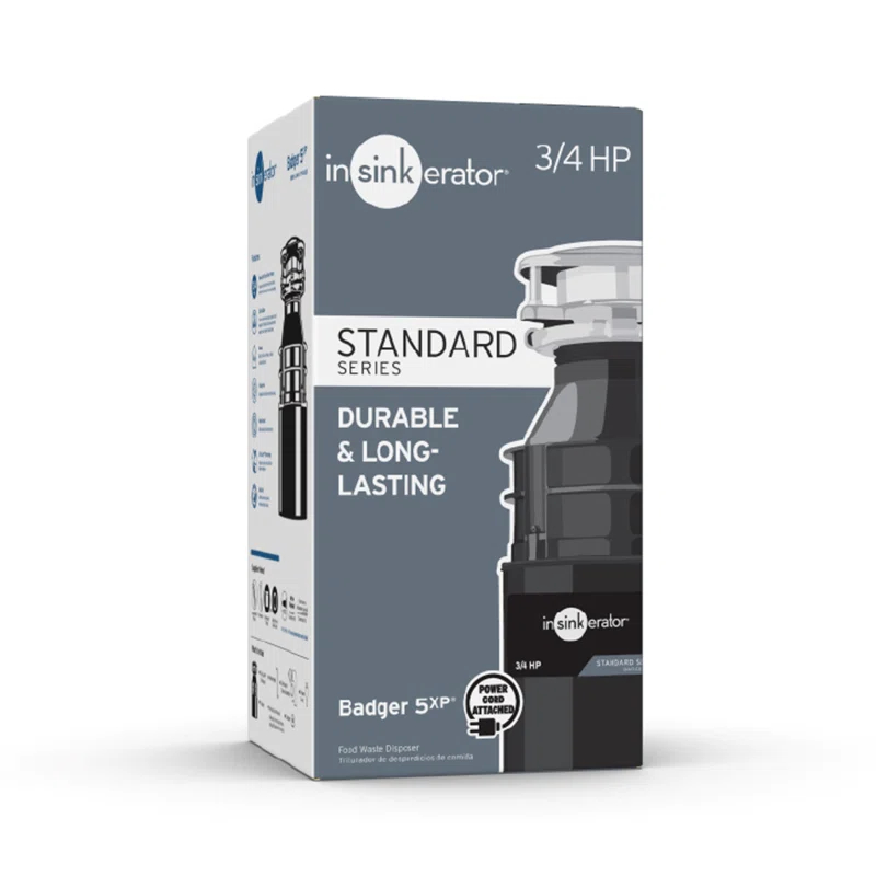 Badger 5XP 3/4 HP Continuous Feed Garbage Disposal