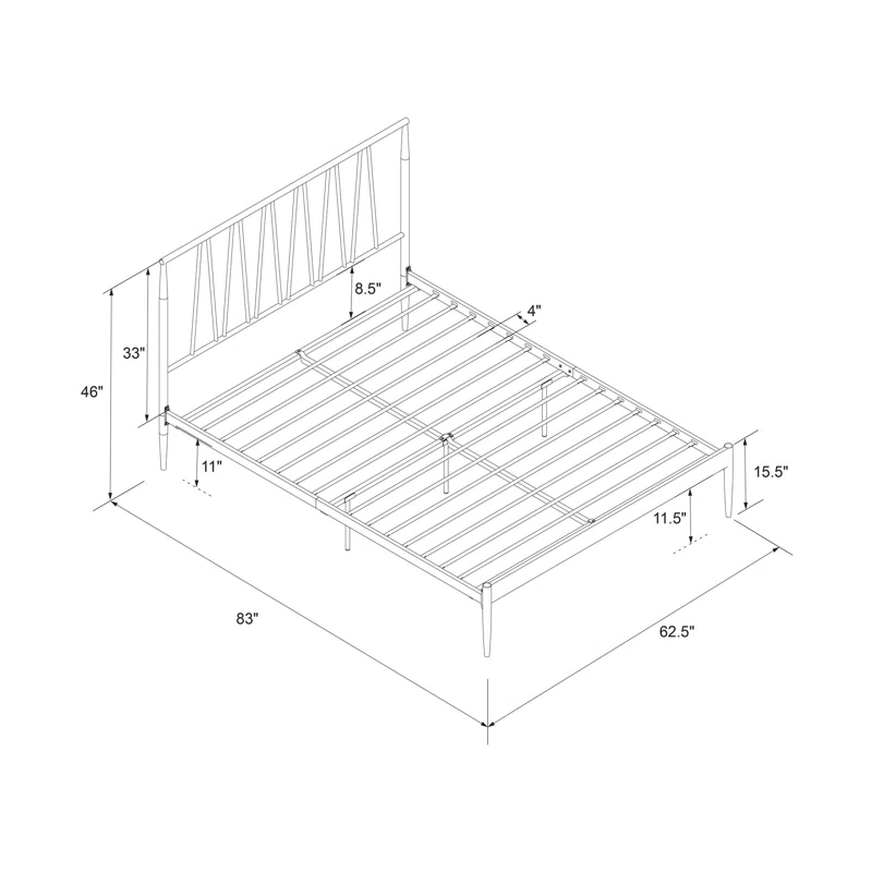 Mercury Row® Mercedes Metal Open-Frame Bed