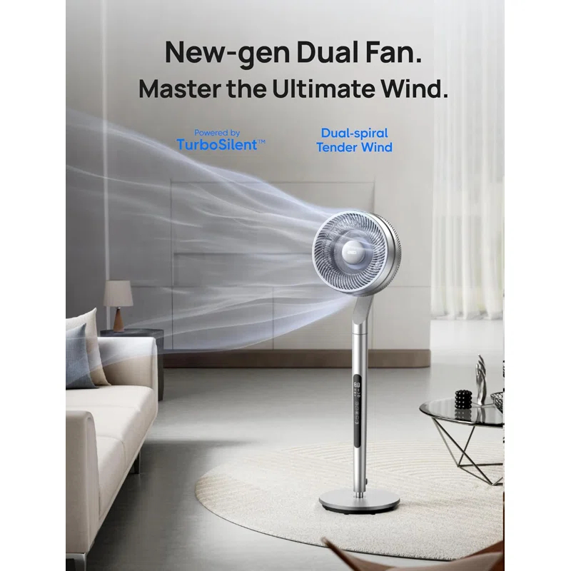 G & R PLUMBING ENTERPRISES, INC. Pedestal Fan with Smart Control, 40-44" Adjustable Height, DC Quiet Fans for Bedroom