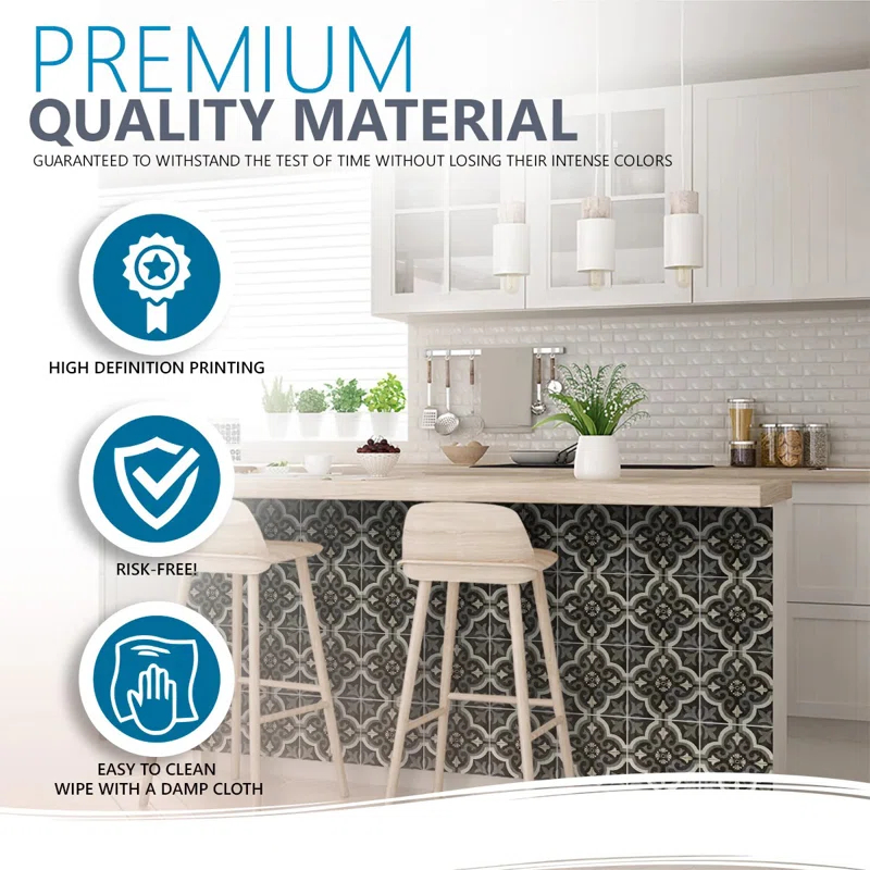 5'' W x 5'' L Vinyl Peel and Stick Mosaic Tile (Set of 24)