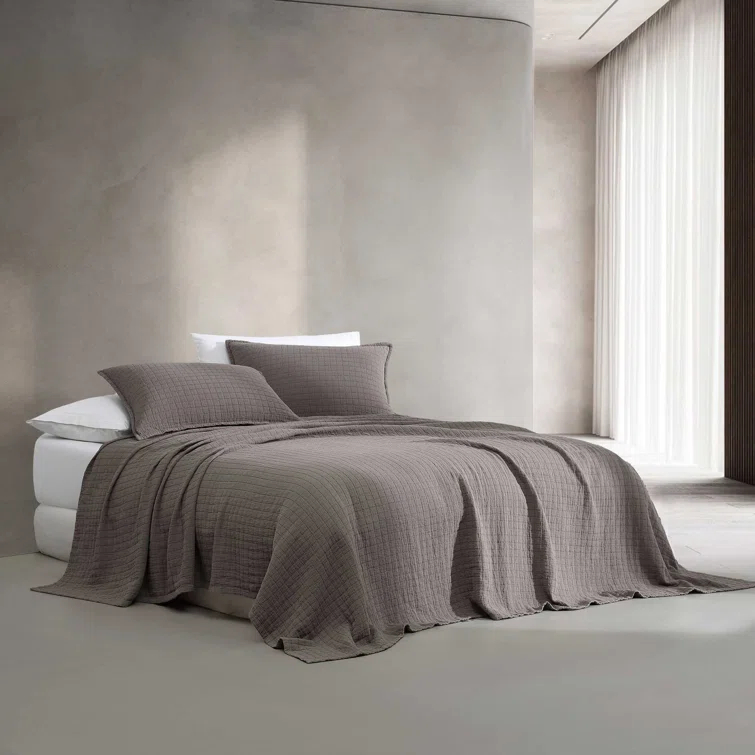 Essential Garment Washed Solid Reversible Cotton Coverlet