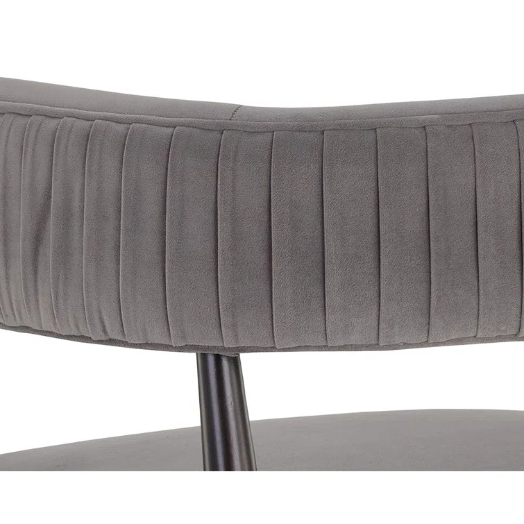 Antonio Charcoal Upholstered Armchair with Gold Accents