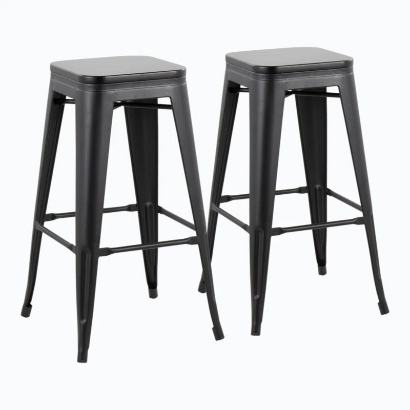 Contemporary Barstool In Steel And Wood By Lumisource - Set Of 2 (Set of 2)