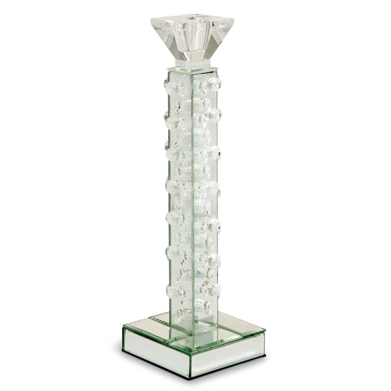 Michael Amini Montreal 13.75'' H Glass Tabletop Candlestick (Set of 6)