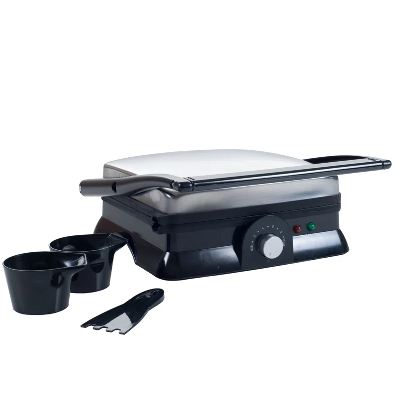 Chef Buddy Panini Press Indoor Electric Grill - 1400-Watt Gourmet Sandwich Maker with Nonstick Plates