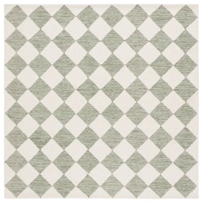 Safavieh Ebony Hand Tufted Wool Pile Checkered Rug