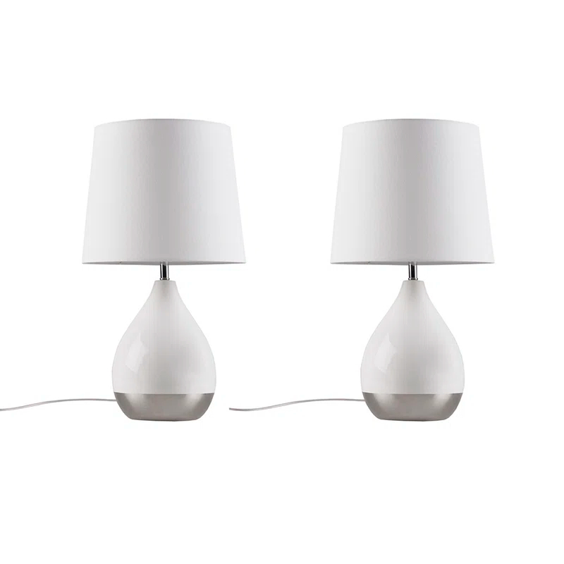 Everly Quinn 2-Tone Ceramic Table Lamp Set of 2 (Set of 2)