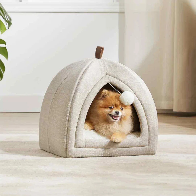 Cat Beds For Indoor Cats - 2 In 1 Cat Cave For Kittens And Small Pets, Foldable Cat House Tent With Removable Washable Cushioned Pillow, Cat Hideaway With Non-Slip Bottom