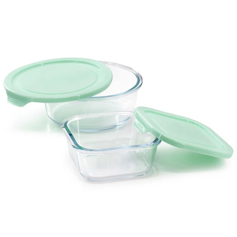 Martha Stewart Martha Stewart 12 Piece Glass Storage Container Set with Plastic Lids in Mint