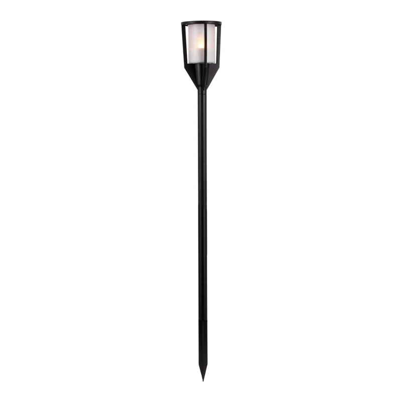 Everlasting Glow 38 In H Black Solarillumaflame Yard Stake Torch Lantern