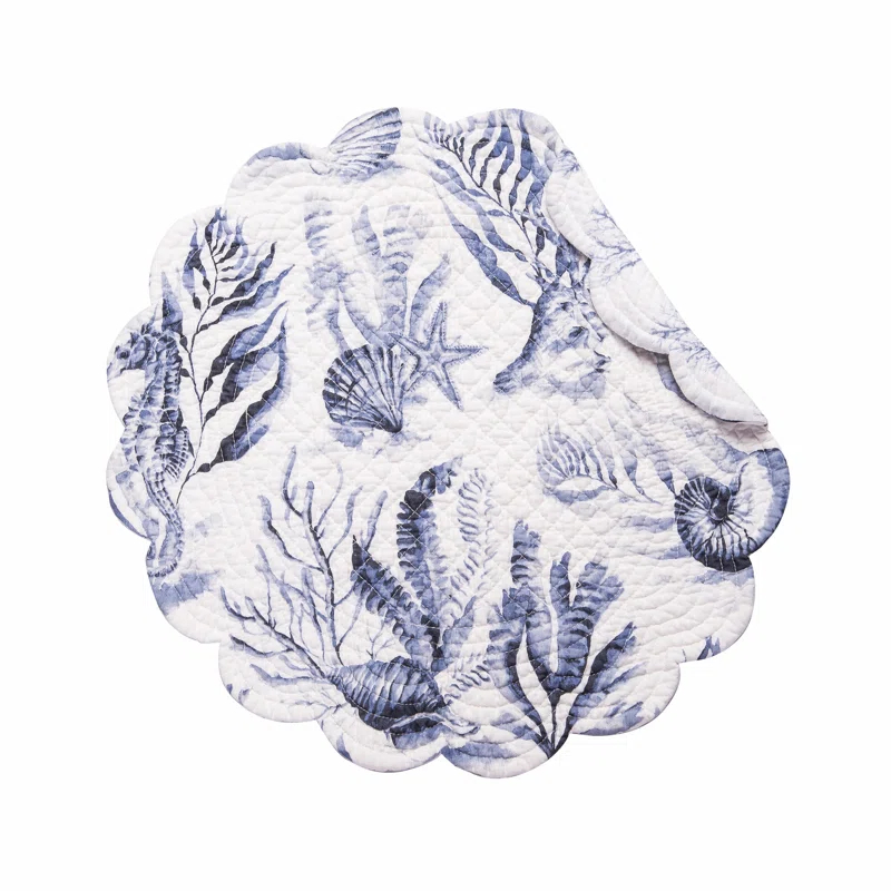 Rosecliff Heights Midnight Lagoon Round Placemat Set of 6 (Set of 6)