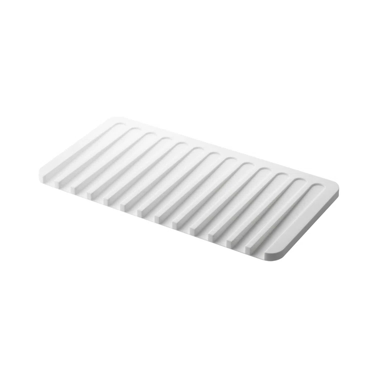 Yamazaki Home Self Draining Tray - Drying Board, Dish Drainer Mat, Silicone