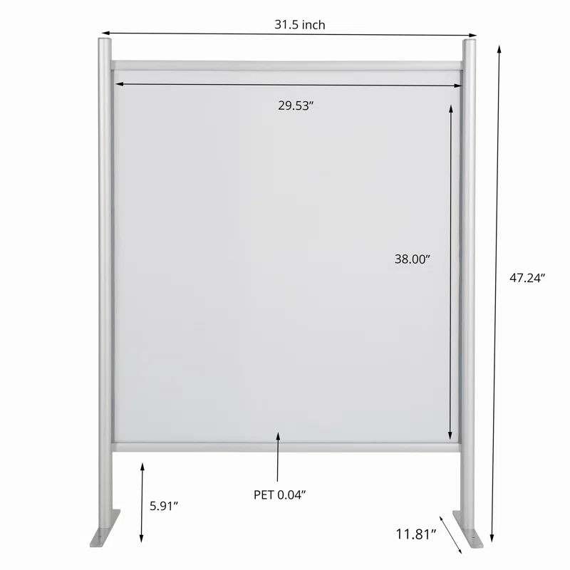 MT Displays Metal/Plastic 1 Panel Sneeze Guard