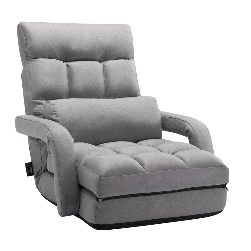 Trule Floor Chair with 5 Adjustable Position and Armrest Floor Gaming Chair Gray